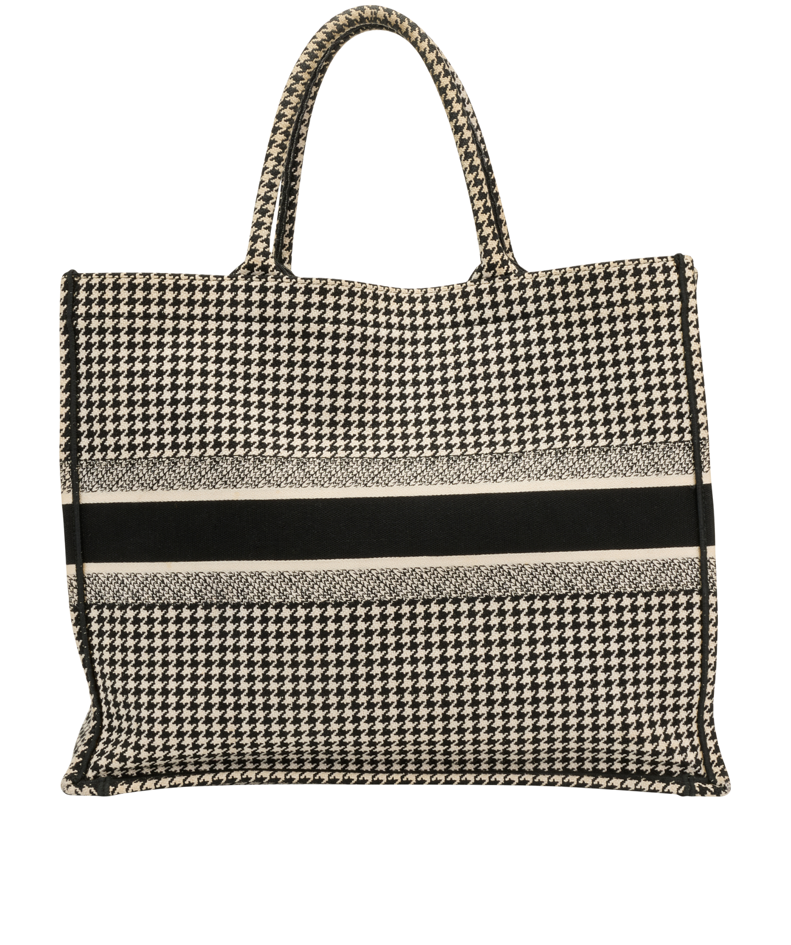 Large Book Tote, &pound;1,200, Handbags, Black/White, Canvas, Back view